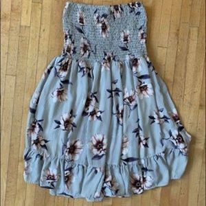 Strapless floral dress